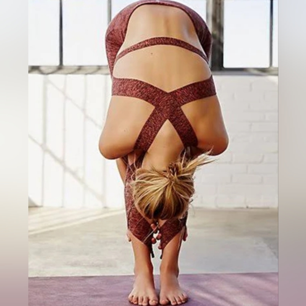 Free People Movement Moss Jersey Halo Crossback Athletic Crop Sports Bra M